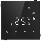 Термостат с датчиком пола с Wi-Fi, программируемый через приложение, черное стекло Donel DTEF70BS-WiFi DTEF