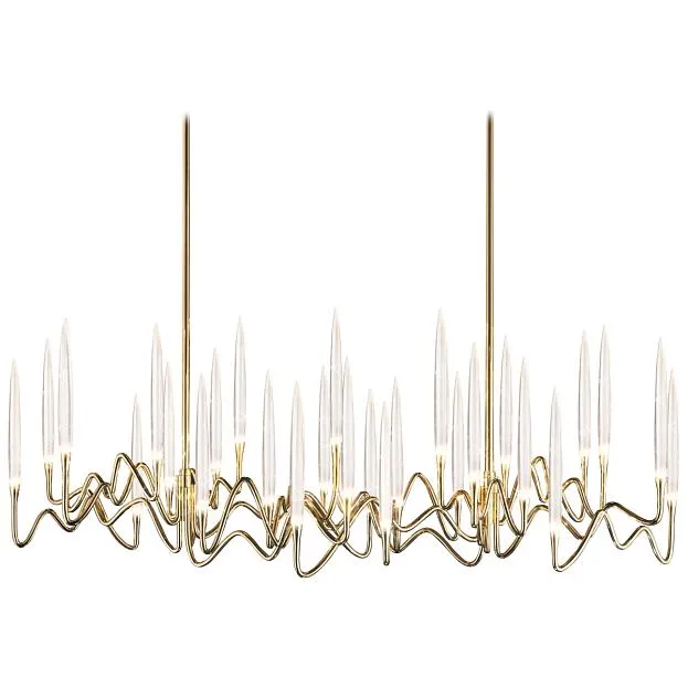 Люстра На Штанге Il Pezzo Chandelier Brass And Crystals L120 By Imperiumloft 342634-22