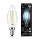 Лампа Gauss 103801209 филаментная E14 9W 4100К свеча прозрачная Filament Candle