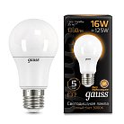 Лампа Gauss 102502116 E27 16W 3000K груша матовая LED A60