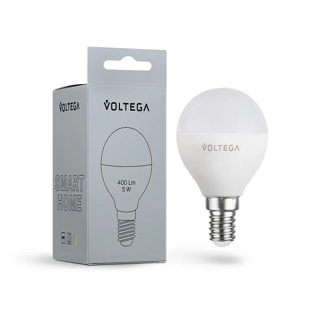 Светодиодная лампа Wi-Fi Voltega 2428 Globe E14 5W 2700K-6500K MIX DIM VG-G45E14cct-WIFI-5W Светодиодная лампа Wi-Fi Voltega 2428 Globe E14 5W 2700K-6500K MIX DIM VG-G45E14cct-WIFI-5W