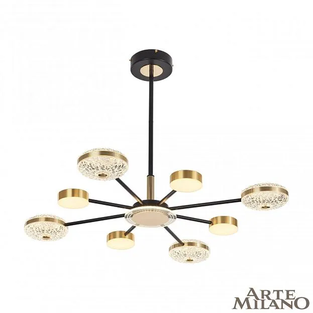 Люстра на штанге Arte Milano 272069/8 BK/GD Ferrara-72069 Люстра на штанге Arte Milano 272069/8 BK/GD Ferrara-72069