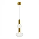 Светильник подвесной Латунь/Золотой, Прозрачный LED 2*3W 3000K ST-Luce SL6117.223.02 TACCHE