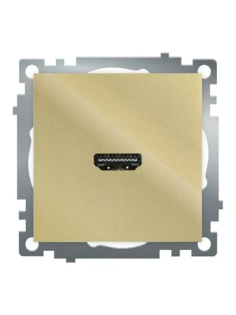 Розетка HDMI 2.1, Type A (механизм), Stekker 50060, GLS00-7118-08, серия Катрин, золото Розетка HDMI 2.1, Type A (механизм), Stekker 50060, GLS00-7118-08, серия Катрин, золото