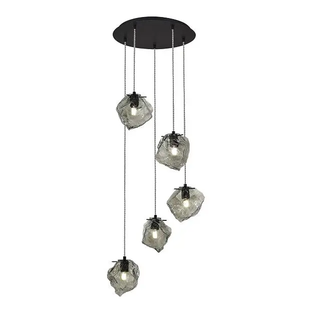 Подвесной светильник ST Luce Portici SL1175.403.05 Черный/Серо-зеленый E14 5*40W Подвесной светильник ST Luce Portici SL1175.403.05 Черный/Серо-зеленый E14 5*40W