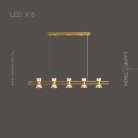 Реечный, рядный светильник BLASIUS LONG 5 ламп. Цвет Латунь Lampatron 6942-20956