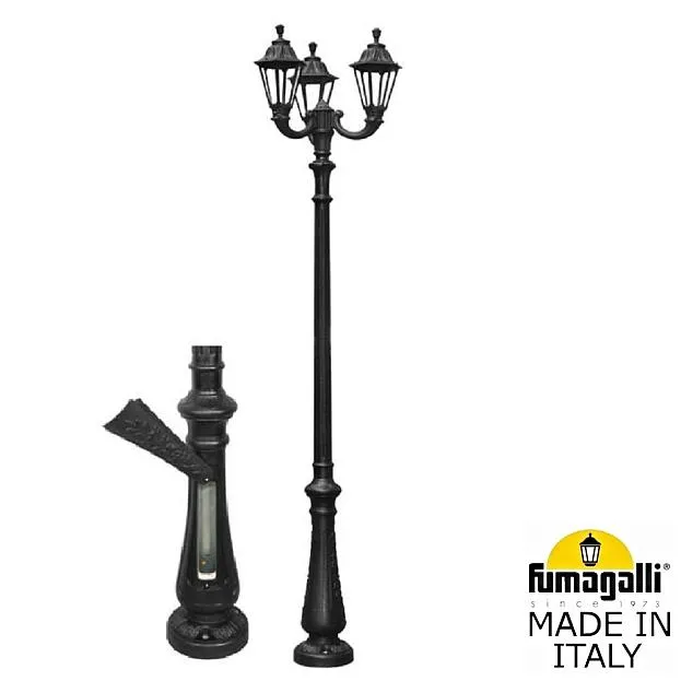 Парковый фонарь FUMAGALLI NEBO OFIR/RUT 3L E26.202.R30.AXE27 Черный