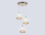 Подвесной светильник Ambrella light LH31011/3 BS/TI латунь/янтарь 35W 3000K D450*1790