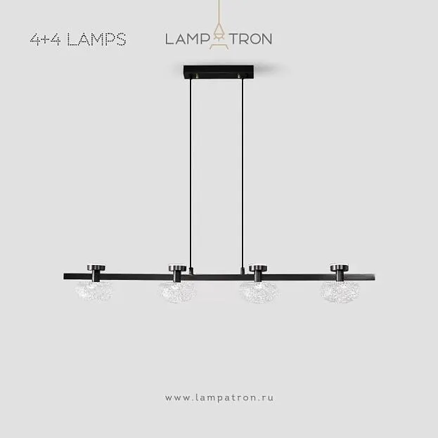 Реечный, рядный светильник TILMAN LONG 4+4 плафона Lampatron tilman-long-8 8681-24286 Реечный, рядный светильник TILMAN LONG 4+4 плафона Lampatron tilman-long-8 8681-24286