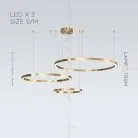 Кольцевые люстры и светильники CRUISE Три кольца. 60 + 80 + 100 см. Трехцветный свет. Lampatron 5984-18270