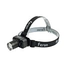 Фонарь налобный  Feron 51621 TH2314 c аккумулятором 20W, 2500mAh IP44, USB type-C, Алюминий