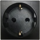 Розетка 2К+З нем.ст., в/заж., с з/ш, черн. матовая Donel DF6ANM 45х45