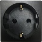 Розетка 2К+З нем.ст., в/заж., с з/ш, черн. матовая Donel DF6ANM 45х45