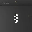 Подвесной светильник LATTE COSY 16 шаров (6 ламп). Цвет Черный Lampatron 8340-22754