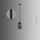 Подвесной светильник ARIA 1 светильник на стойке. Цвет дымчато-серый Lampatron 2129-23217