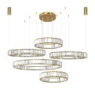 Подвесная светодиодная люстра Loft IT 10135/5 Gold Crystal ring