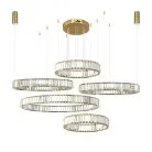 Подвесная светодиодная люстра Loft IT 10135/5 Gold Crystal ring