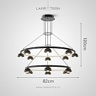 Кольцевые люстры и светильники TORBERG Тип A. 2 кольца. 8+6 плафонов Lampatron 8663-24208