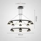 Кольцевые люстры и светильники TORBERG Тип A. 2 кольца. 8+6 плафонов Lampatron 8663-24208