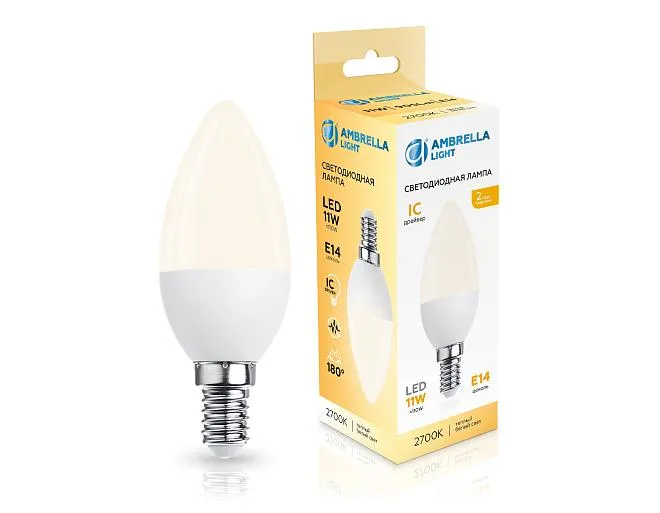 Светодиодная лампа Свеча C37 11W 2700K Ambrella light 371113 Светодиодная лампа Свеча C37 11W 2700K Ambrella light 371113