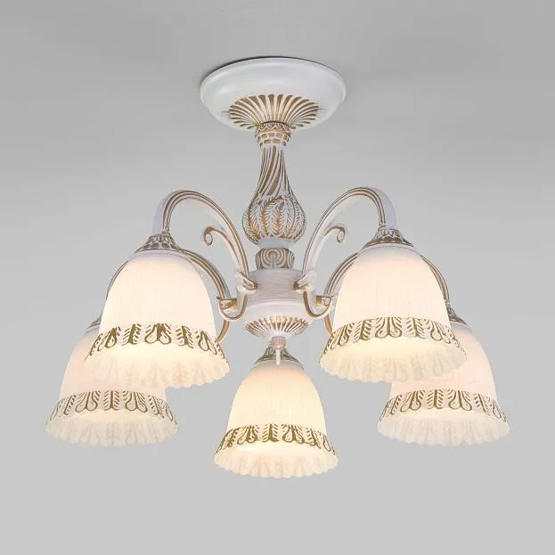 Потолочная люстра Eurosvet 60107/5 белый с золотом a045771 Campina