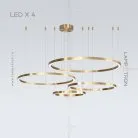 Кольцевые люстры и светильники CRUISE Четыре кольца. 40 + 60 + 80 + 100 см. Трехцветный свет. Lampatron 5984-18271