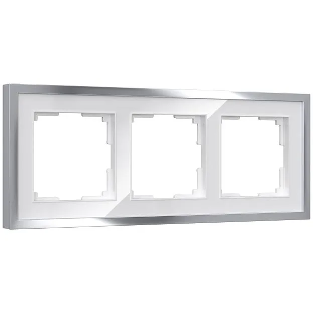 Рамка на 3 поста Werkel W0032850 Baguette (белый/серебро) a060232 Рамка на 3 поста Werkel W0032850 Baguette (белый/серебро) a060232