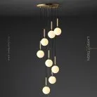 Готовая комбинация светильников POLARIS MORE 8 подвесов. Плафоны белые матовые Lampatron 7343-20226