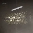 Реечный, рядный светильник ROSALIA LONG 9 ламп. Цвет Хром Lampatron rosalia-long-9-chrome 5378-13780