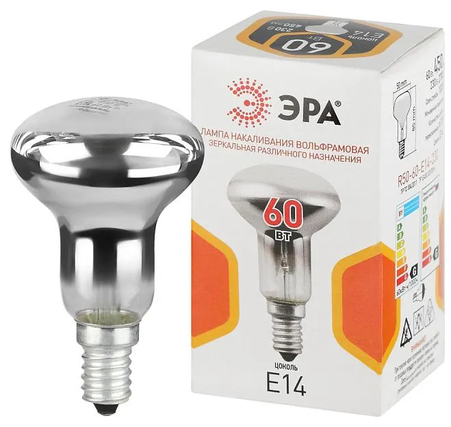 Лампочка накаливания ЭРА R50-60-E14-230 R50