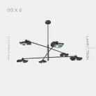 Люстра MILIAN CH 6 лампы. Цвет Черный + Дымчатый Lampatron 6940-19037