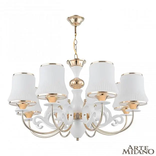 Люстра подвесная с плафонами 301097/8 Wh/Gd Arte Milano Florentia Люстра подвесная с плафонами 301097/8 Wh/Gd Arte Milano Florentia