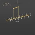 Реечный, рядный светильник GLORIOLE SPIN LINE Тип A. 31 LED. Lampatron gloriole-spin-line-a-31 9127-25986