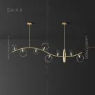 Реечный, рядный светильник MELODY WAVE 8 ламп Lampatron 6687-18267