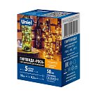 Гирлянда Uniel ULD-S0500-050 SCB 2AA AMBER IP20 DEW