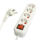 Удлинитель четырехместный с/з  с выключ. STEKKER 49360 HM07-41-05