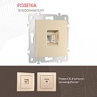 Розетка телефонная, RJ11 Arte Milano 206.51-1.shampan am