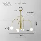 Люстра DAY 6 плафонов. Размер L. Цвет золото. Lampatron 3549-8685