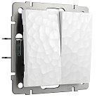 Выключатель двухклавишный (белый) Werkel W1220001 Hammer a052031