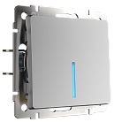 выключатель одноклавишный с подсветкой Werkel W1110106 Встраиваемые механизмы серебряные a050893