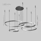 Кольцевые люстры и светильники VEIKKO COMBO Четыре кольца. Цвет Хром. 45 + 65 + 65 + 85 см Lampatron 7106-19489