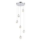 Светильник подвесной Хром/Прозрачный LED 6*3W 3000K ST-Luce SL6114.103.06 CASCATO