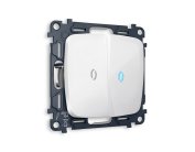 Комплект механизма 2-клавишного выключателя с подсветкой OMEGA Ambrella Volt MO104020 QUANT