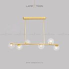 Реечный, рядный светильник LINDA LONG 6 плафонов. Цвет золото (двойной плафон) Lampatron 2186-3642