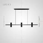Реечный, рядный светильник CURB 3 лампы Lampatron curb-3 6817-18730