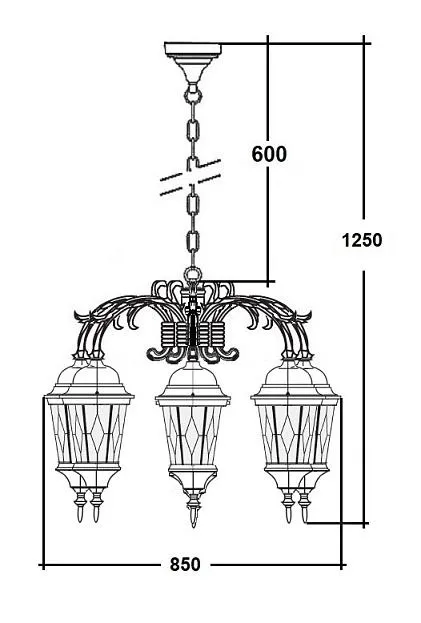 Уличный светильник подвесной Oasis Light 91470M/6/16 cover Gw ромб ASTORIA 2M