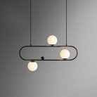 Реечный, рядный светильник HOOP L 3 плафона. Цвет черный. Lampatron hoop-l-black-3 1161-1385