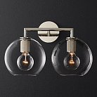 Бра Rh Utilitaire Globe Shade Double Sconce Silver 123274-22 ImperiumLoft