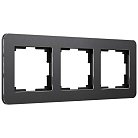 Рамка на 3 поста Werkel W0032608 Platinum черный алюминий a059216
