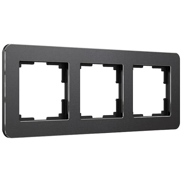 Рамка на 3 поста Werkel W0032608 Platinum черный алюминий a059216